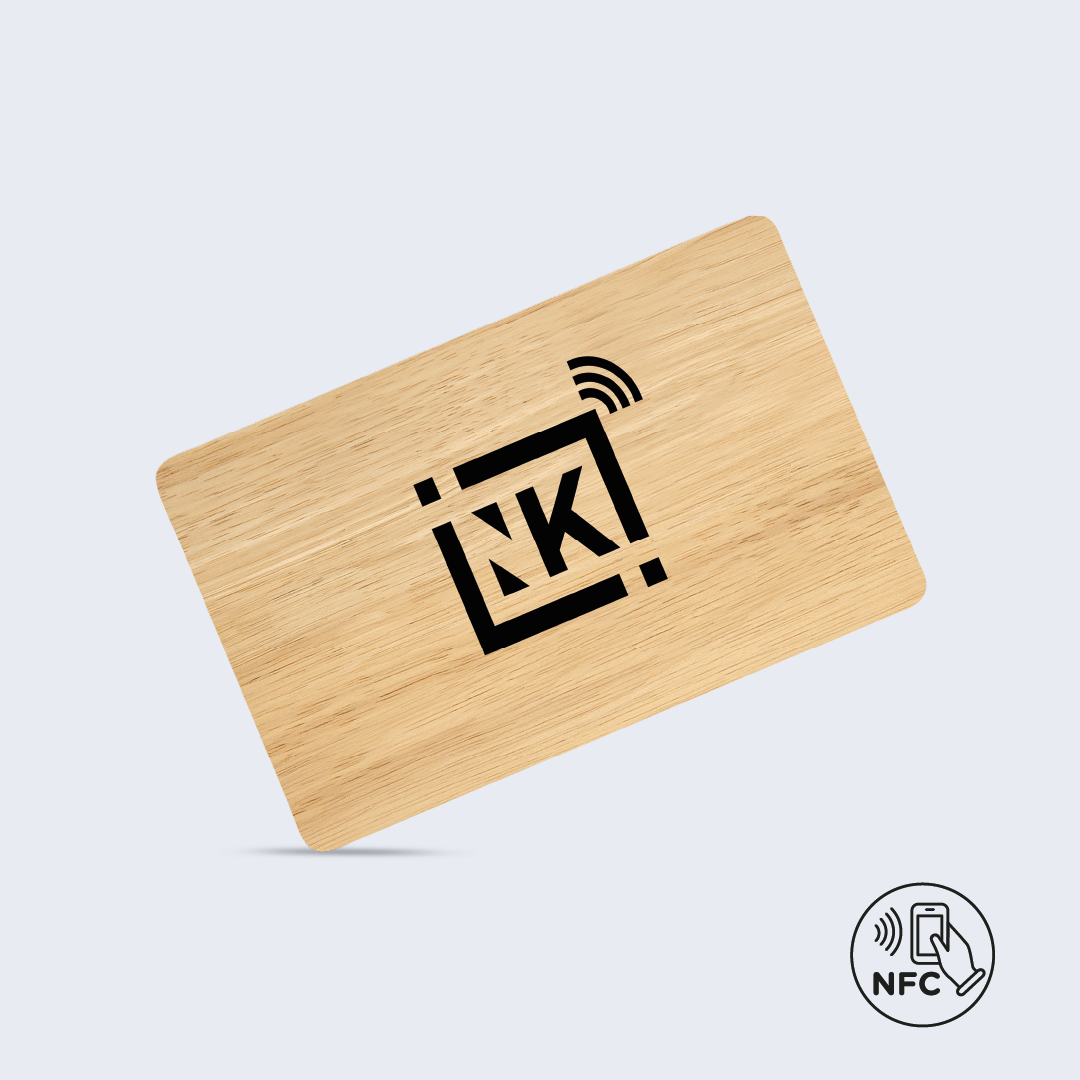 Carte de visite NFC personnalisée en bois