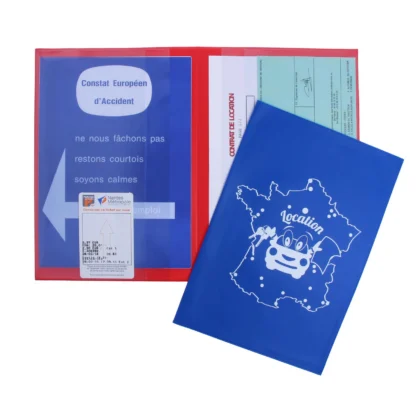 Pochette étui Véhicule de Location 2 Volets – Rangement Contrat, Carte Grise & Assurance