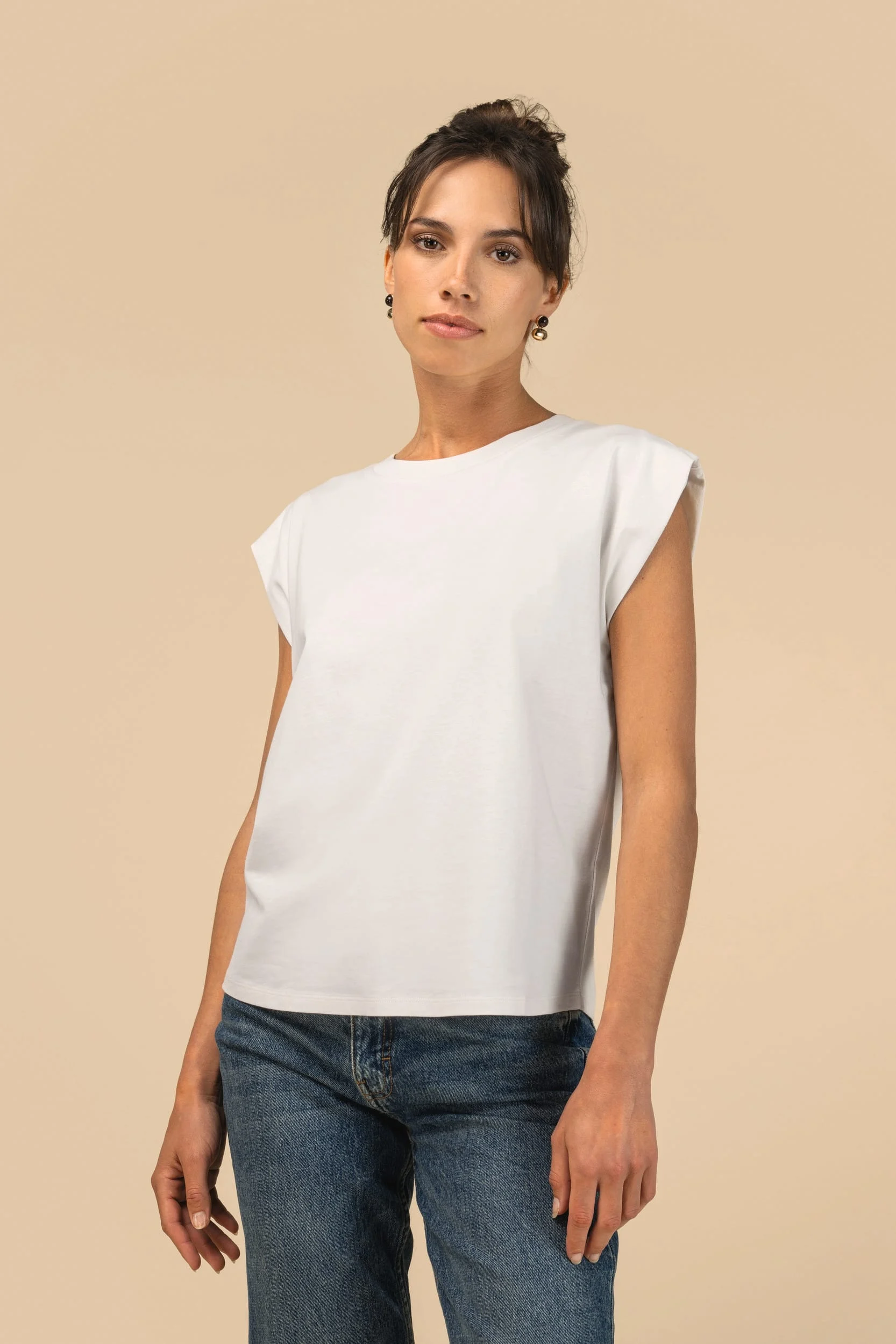 SP306 - T-shirt écoresponsable sans manches à épaulettes femme – Image 3
