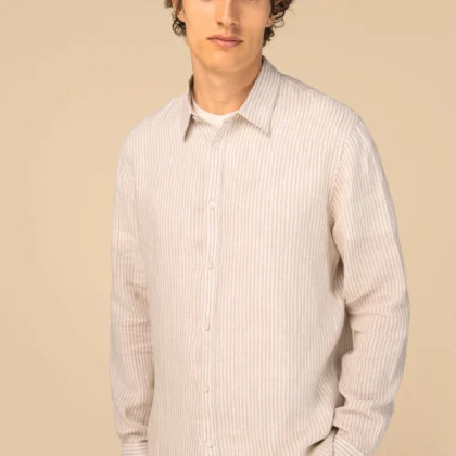 SP525 - Chemise rayée en lin homme