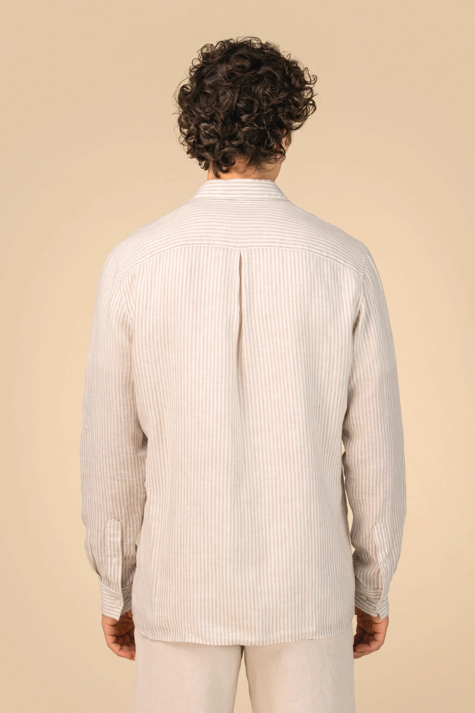 SP525 - Chemise rayée en lin homme – Image 6