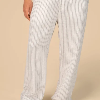 SP715 - Pantalon rayé en lin homme