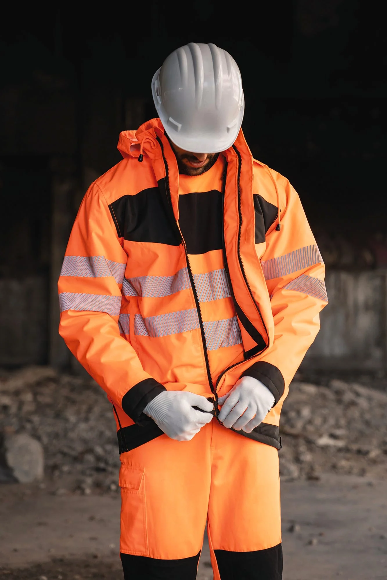 TXEOSP - Hi-Vis Parka avec poche poitrine noire – Image 2