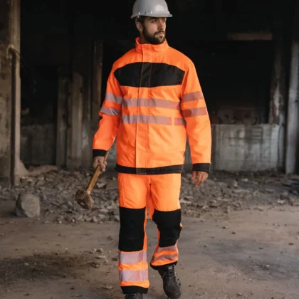 TXEOSP - Hi-Vis Parka avec poche poitrine noire