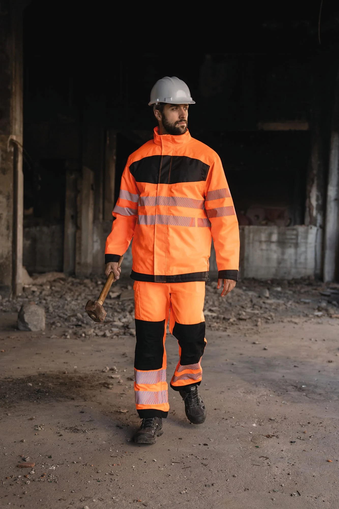 TXEOSP - Hi-Vis Parka avec poche poitrine noire