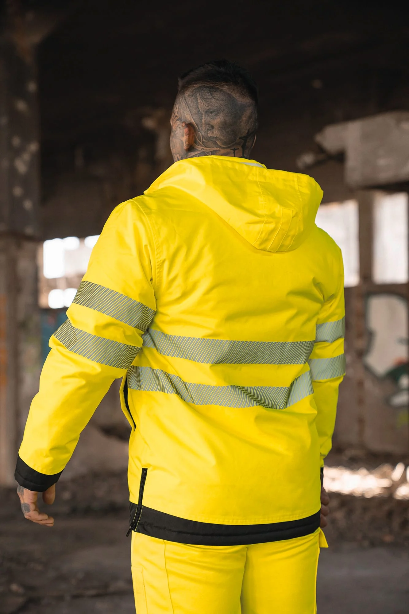 TXEOSP - Hi-Vis Parka avec poche poitrine noire – Image 6