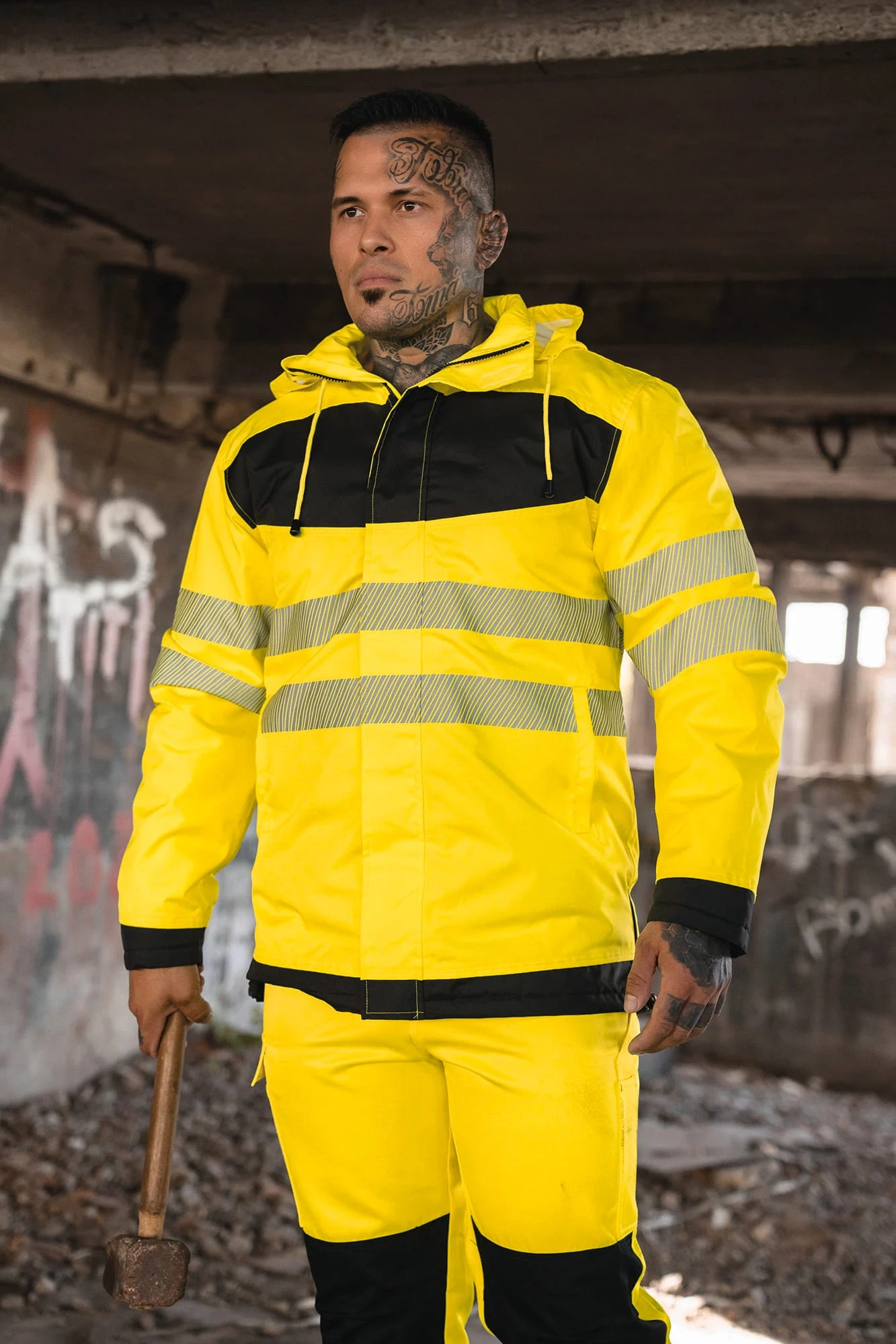 TXEOSP - Hi-Vis Parka avec poche poitrine noire – Image 5