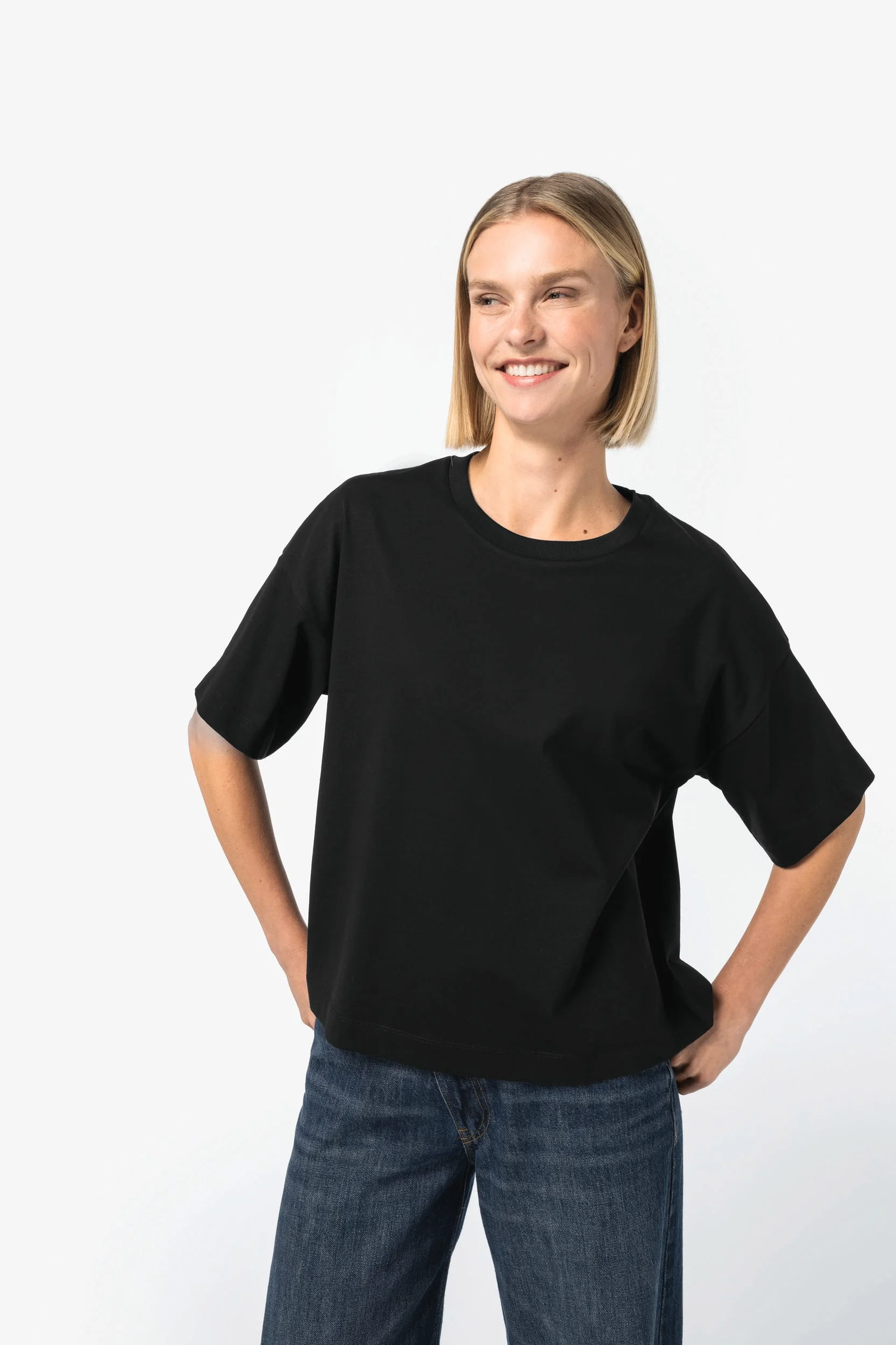 NS349 - T-shirt écoresponsable boxy à épaules tombantes femme – Image 4