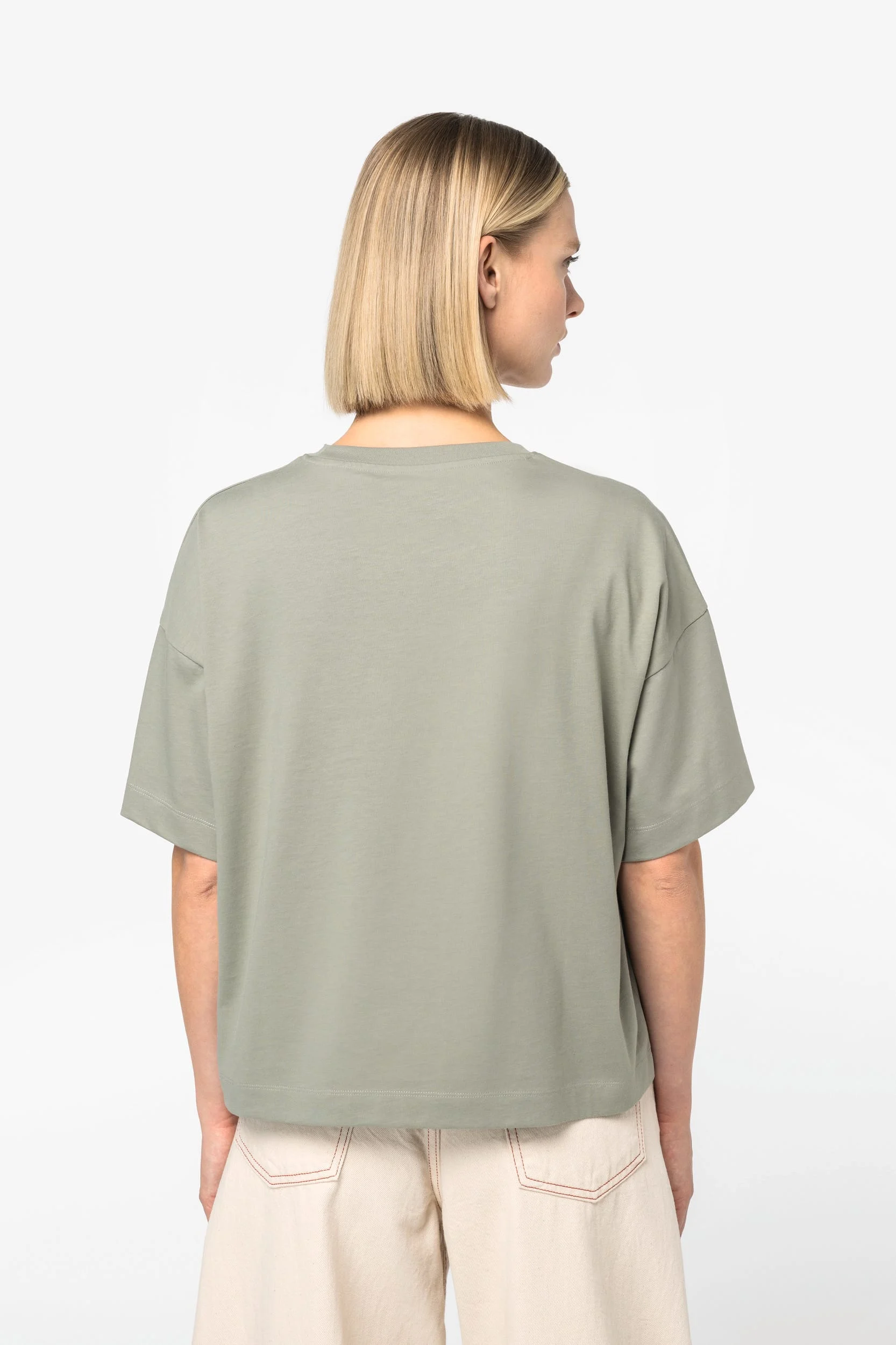 NS349 - T-shirt écoresponsable boxy à épaules tombantes femme – Image 6