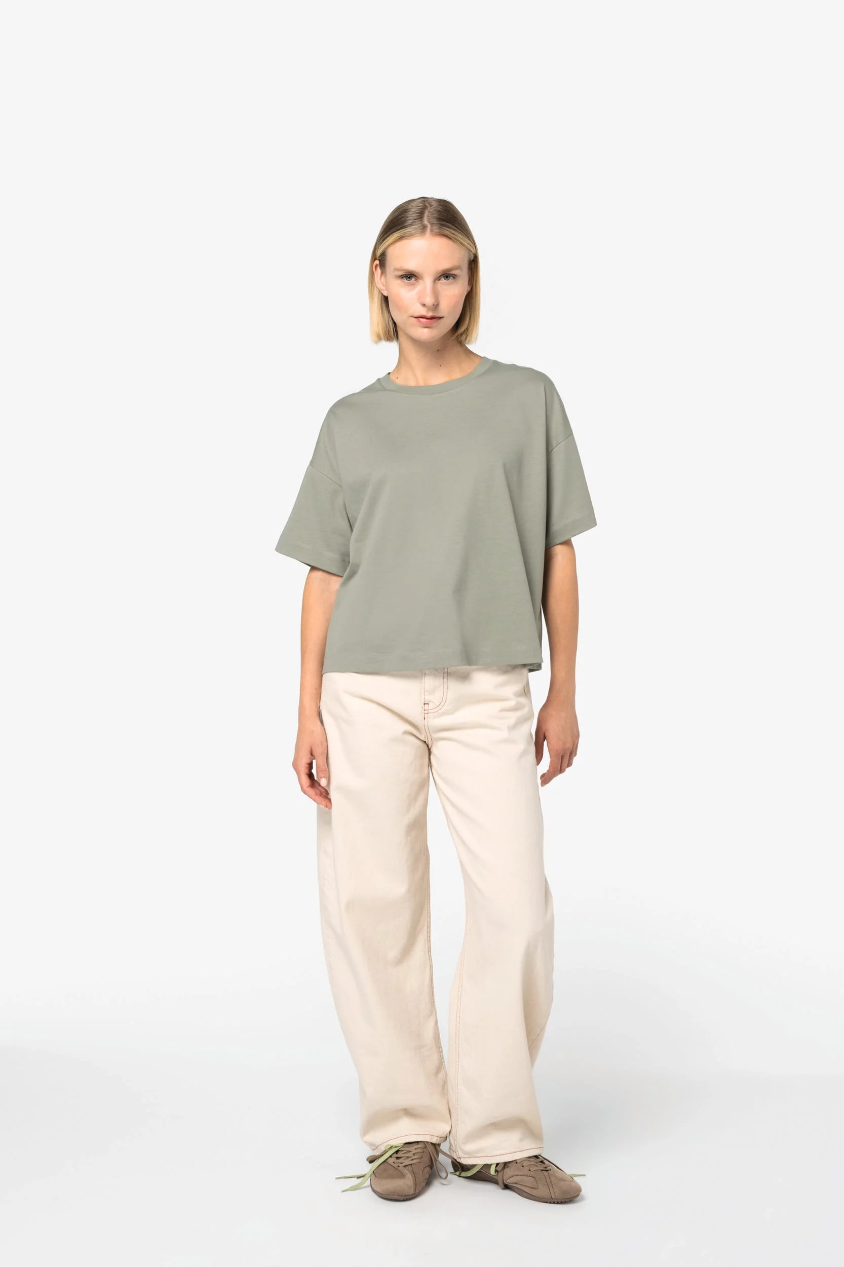 NS349 - T-shirt écoresponsable boxy à épaules tombantes femme – Image 2