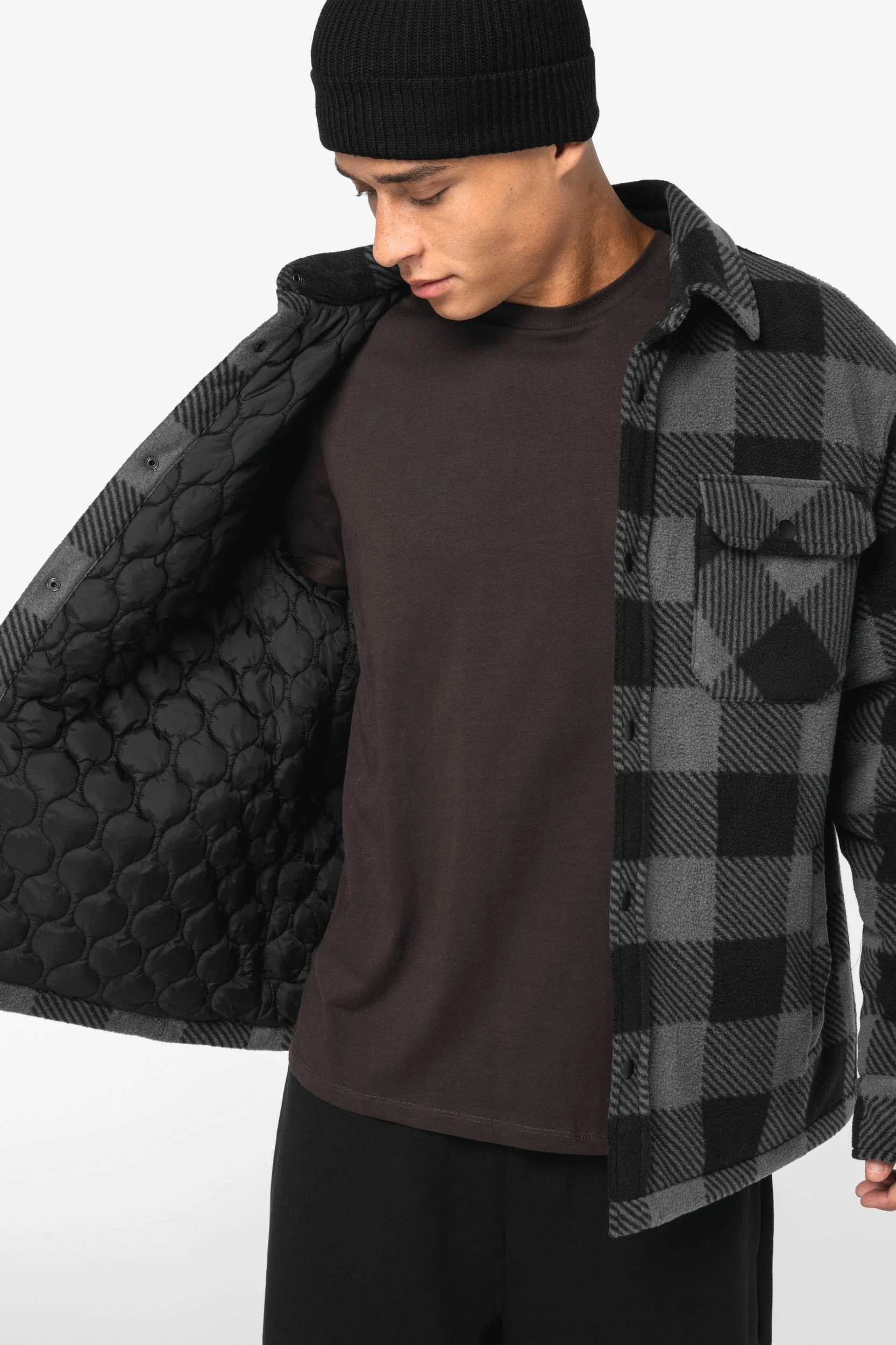 NS523 - Surchemise rembourrée écoresponsable à carreaux homme – Image 7