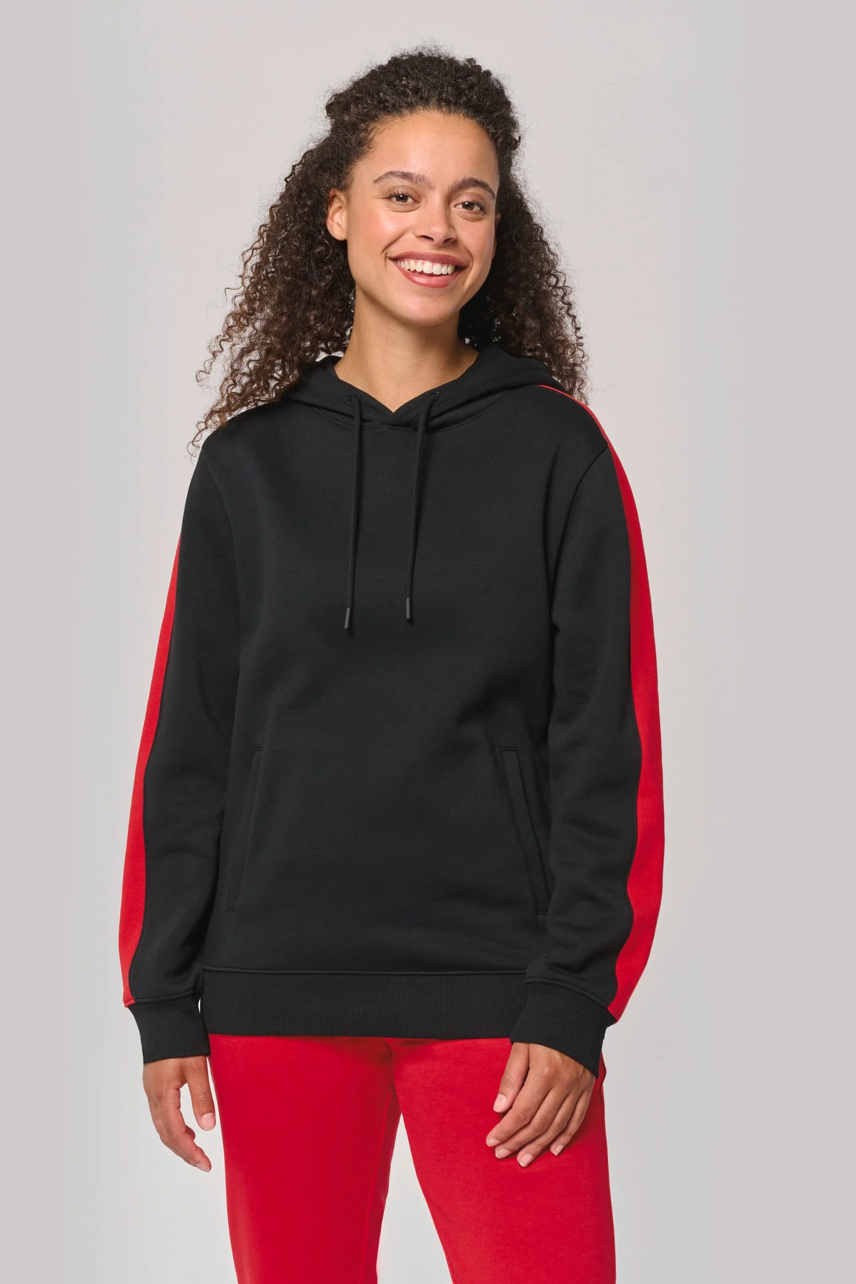 PA3055 - Sweat-shirt à capuche teamwear bicolore unisexe – Image 2