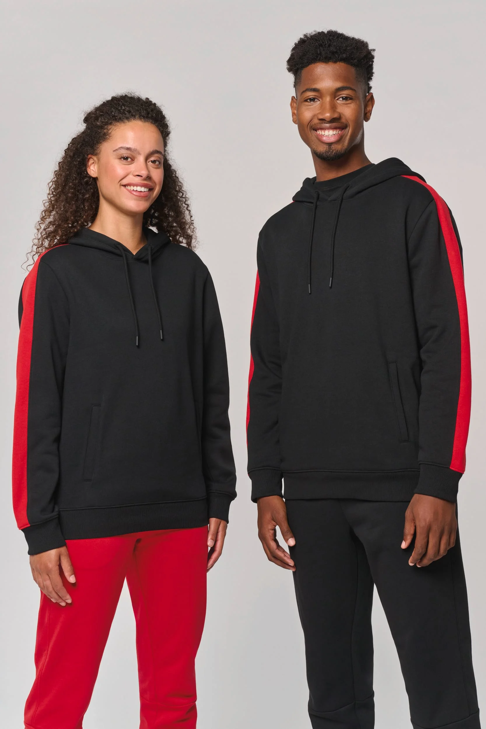 PA3055 - Sweat-shirt à capuche teamwear bicolore unisexe – Image 17