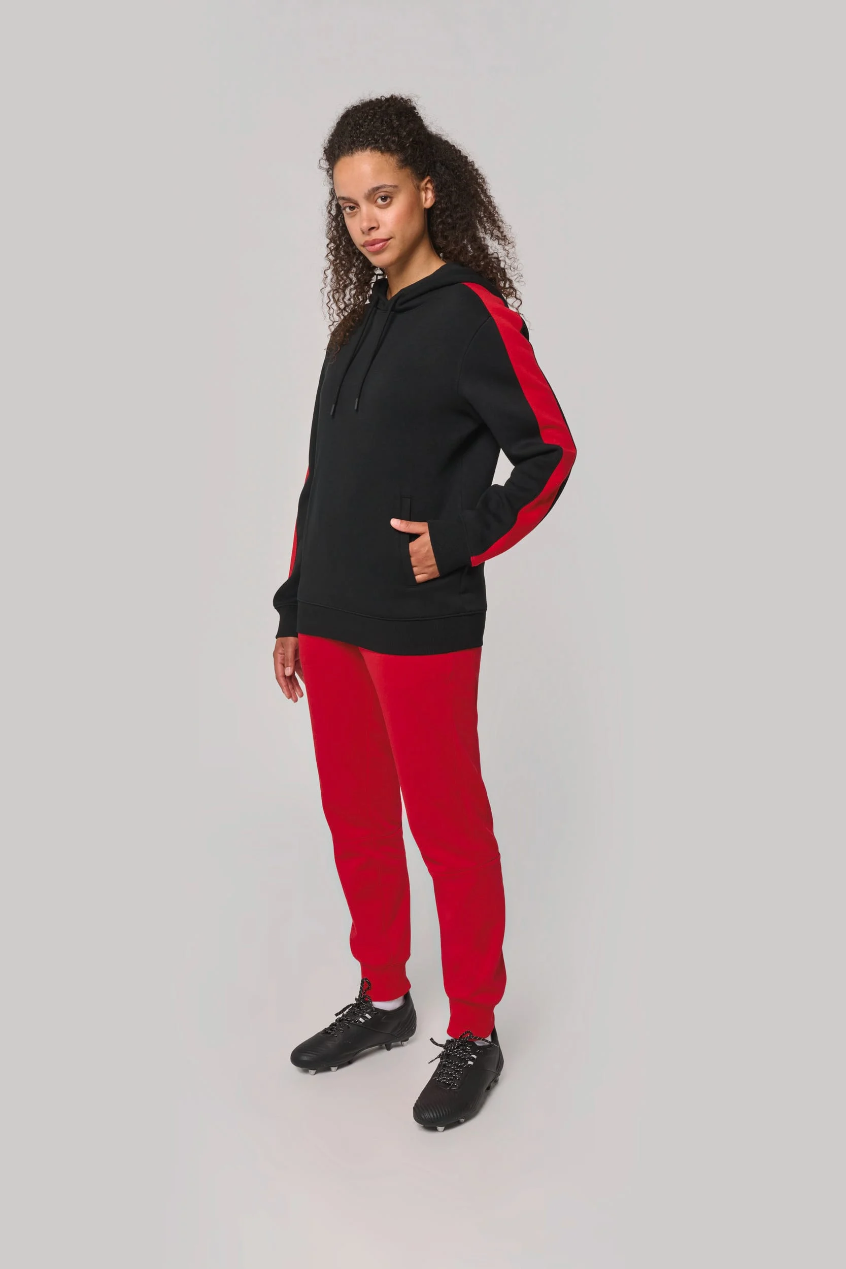 PA3055 - Sweat-shirt à capuche teamwear bicolore unisexe – Image 4