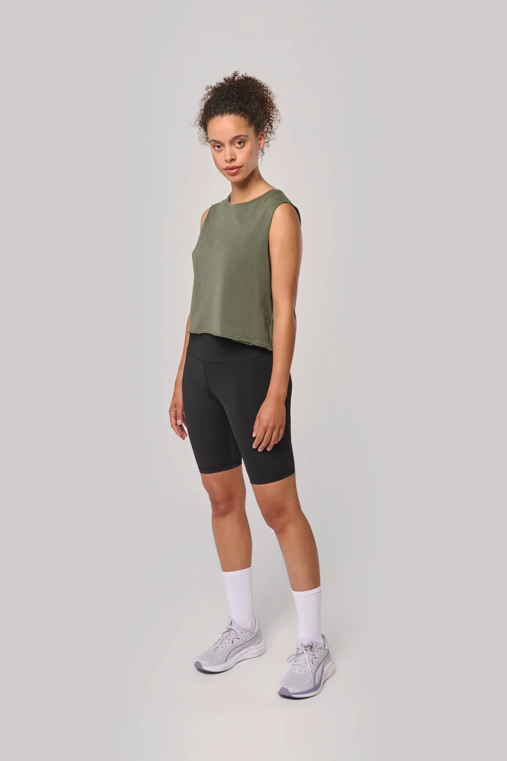 PA499 - T-shirt crop sans manches femme – Image 8