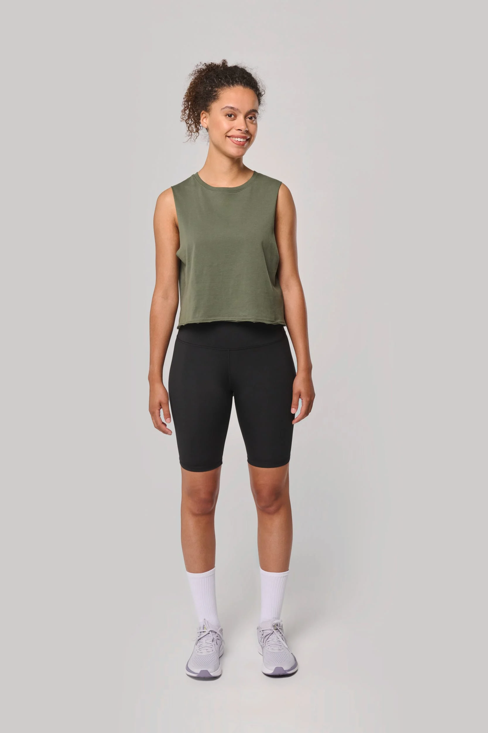 PA499 - T-shirt crop sans manches femme – Image 4