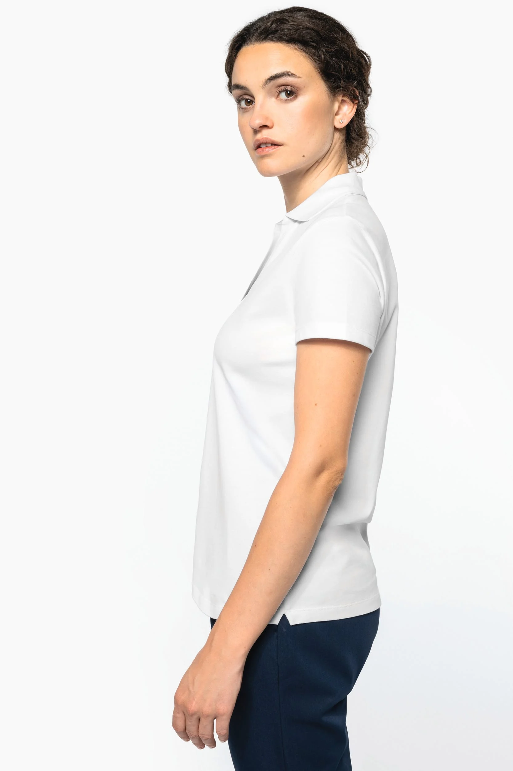 PK205 - Polo col en V coton Supima® femme – Image 3