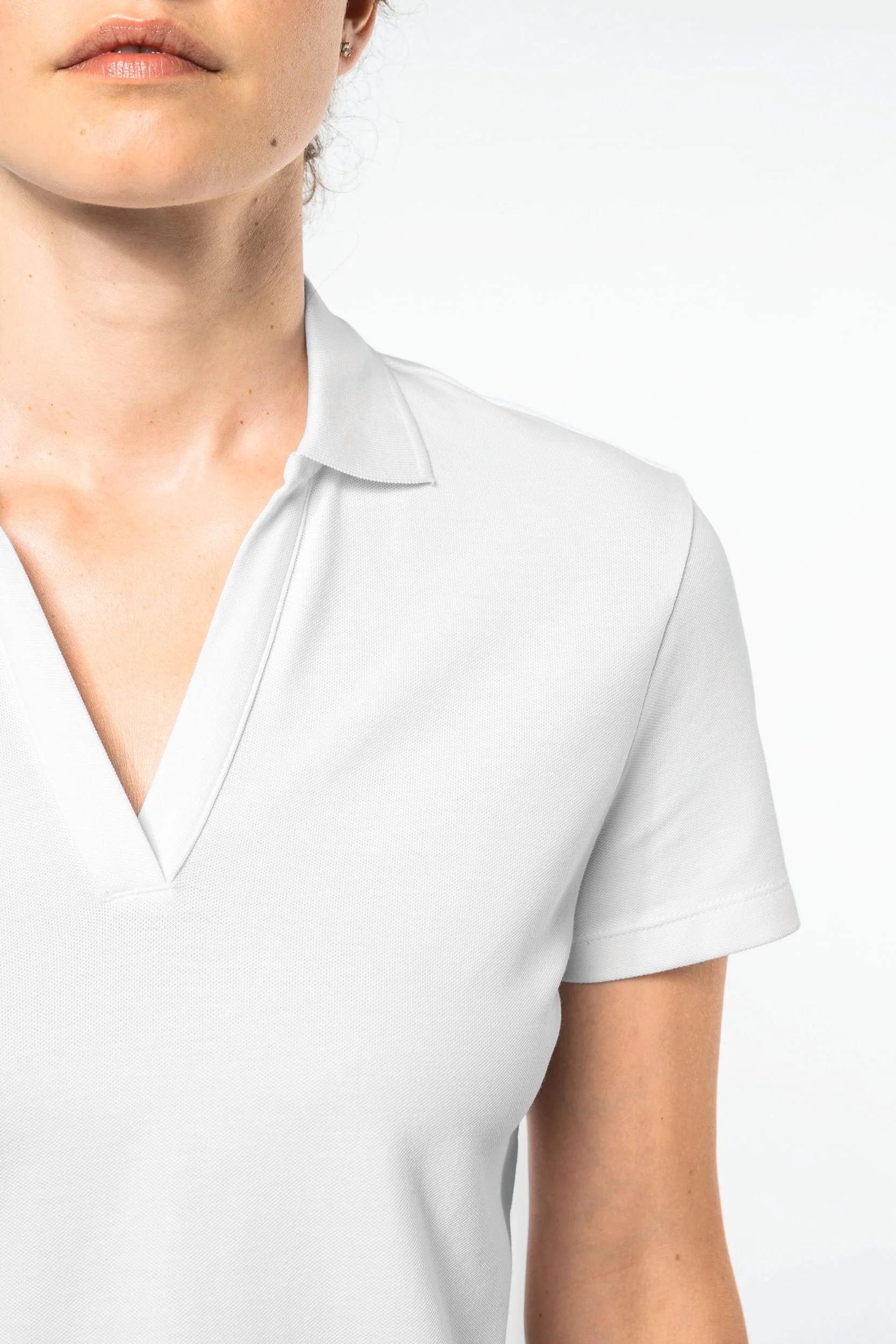 PK205 - Polo col en V coton Supima® femme – Image 5