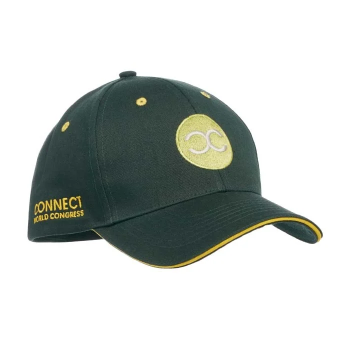 MH2003 - Casquette à 6 panneaux, en coton sergé de qualité supérieure, avec sandwich