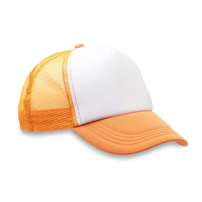 MH2201 - Casquette trucker 5 panneaux en mousse. Profil haut (9cm).