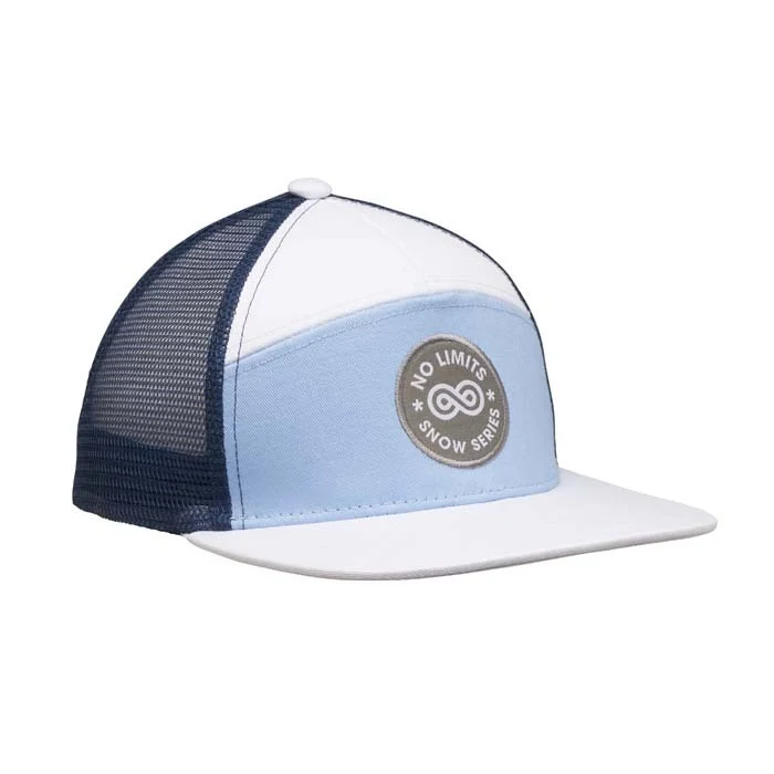 MH2208 - Casquette à visière plate à 7 panneaux en sergé de coton avec maille à l'arrière. Casquette à visière plate en sergé de coton 260gsm avec dos en maille. Mélangez et jouez avec les couleurs du dos en