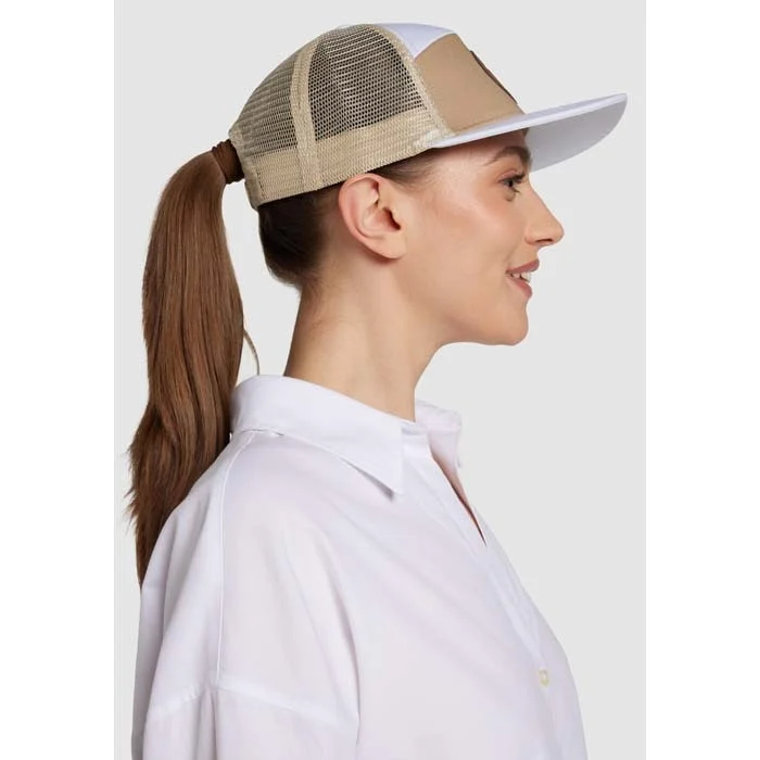 MH2208 - Casquette à visière plate à 7 panneaux en sergé de coton avec maille à l'arrière. Casquette à visière plate en sergé de coton 260gsm avec dos en maille. Mélangez et jouez avec les couleurs du dos en