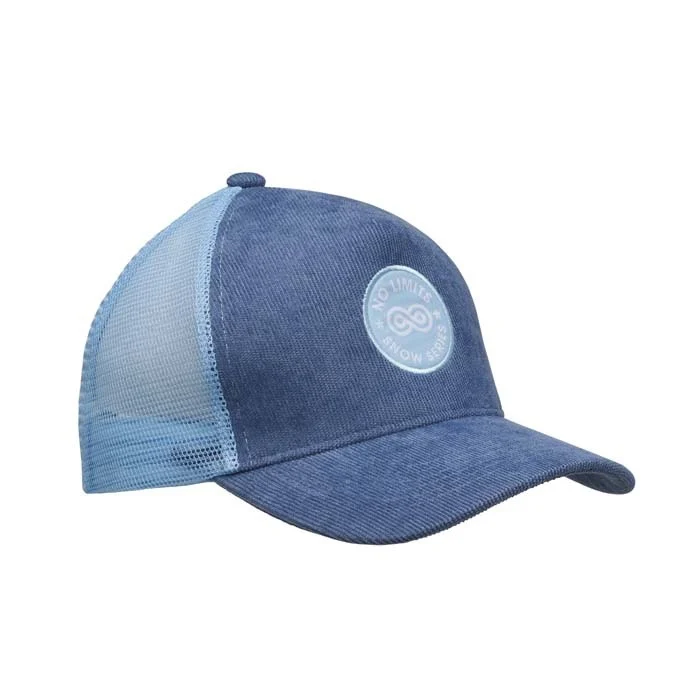 MH2209 - Casquette trucker à 5 panneaux en velours côtelé. Casquette trucker à 5 panneaux avec un tissu en velours côtelé 210 g/m² à l'avant et un panneau arrière en maille de polyester. La combinaison d'un s
