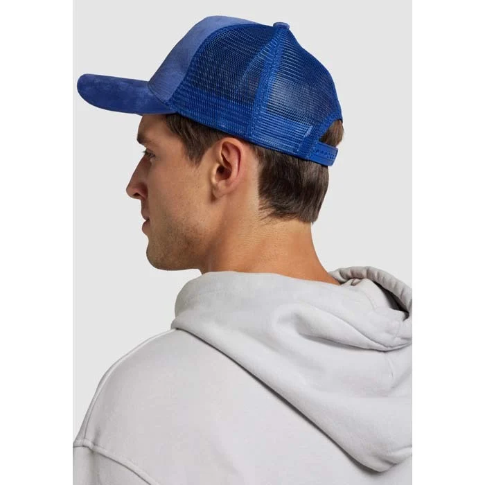 MH2326 - Casquette de camionneur haute en velours à 5 panneaux.