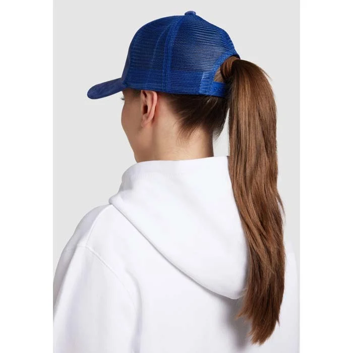 MH2326 - Casquette de camionneur haute en velours à 5 panneaux.