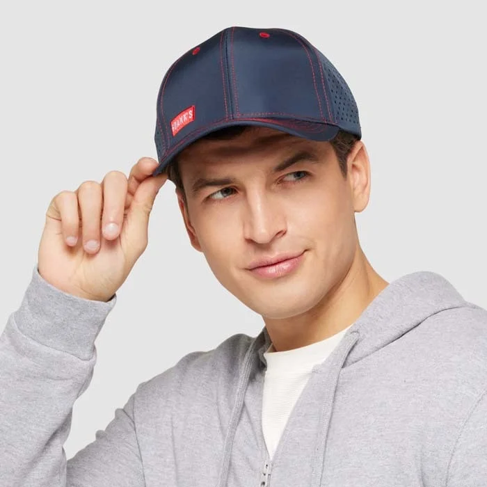 MH2336 - Casquette de baseball en pongé avec dos en maille perforée.