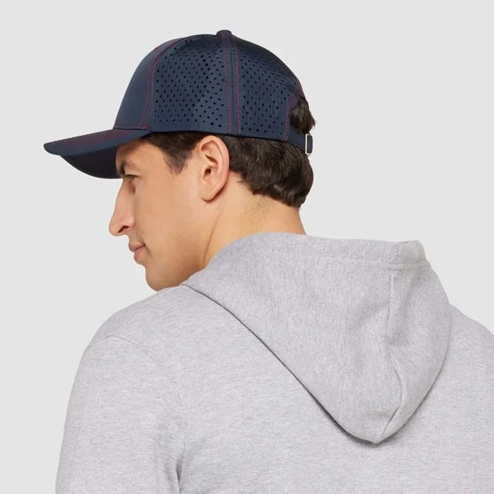 MH2336 - Casquette de baseball en pongé avec dos en maille perforée.