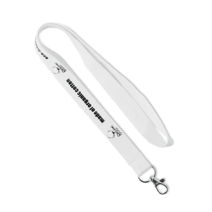 ML1036 - Lanyard en coton biologique sérigraphié.