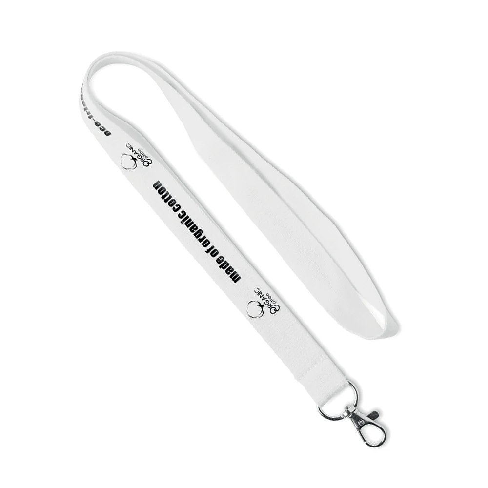 ML1036 - Lanyard en coton biologique sérigraphié.
