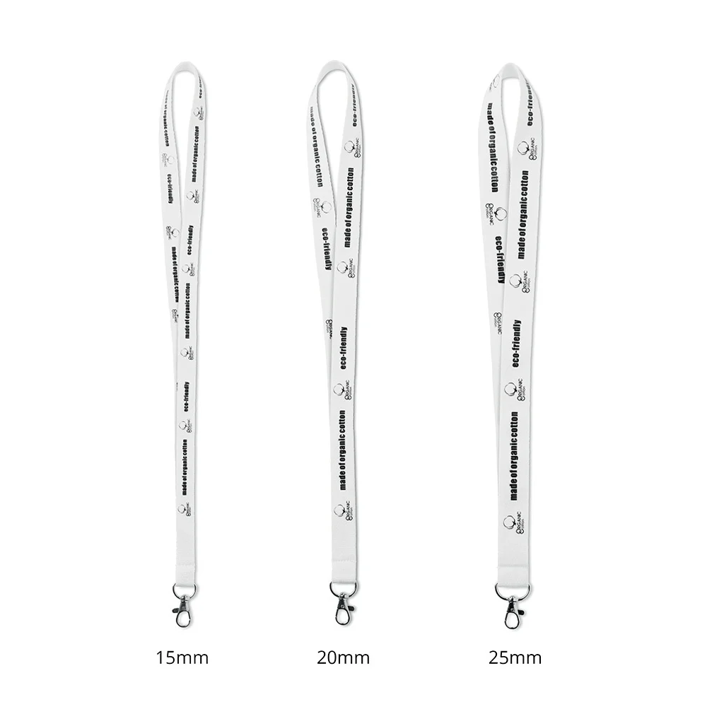 ML1036 - Lanyard en coton biologique sérigraphié.