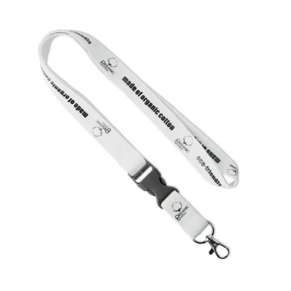 ML1037 - Lanière détachable en coton biologique sérigraphié.