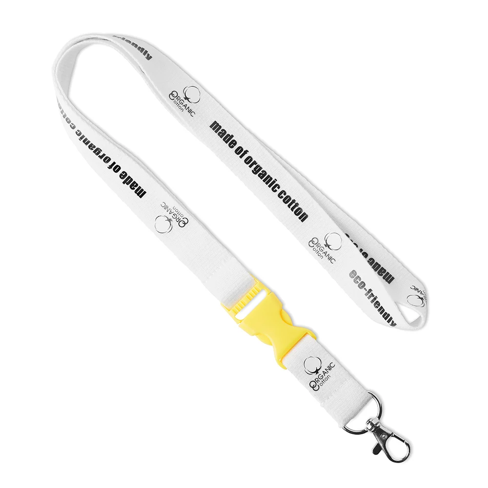 ML1037 - Lanière détachable en coton biologique sérigraphié.
