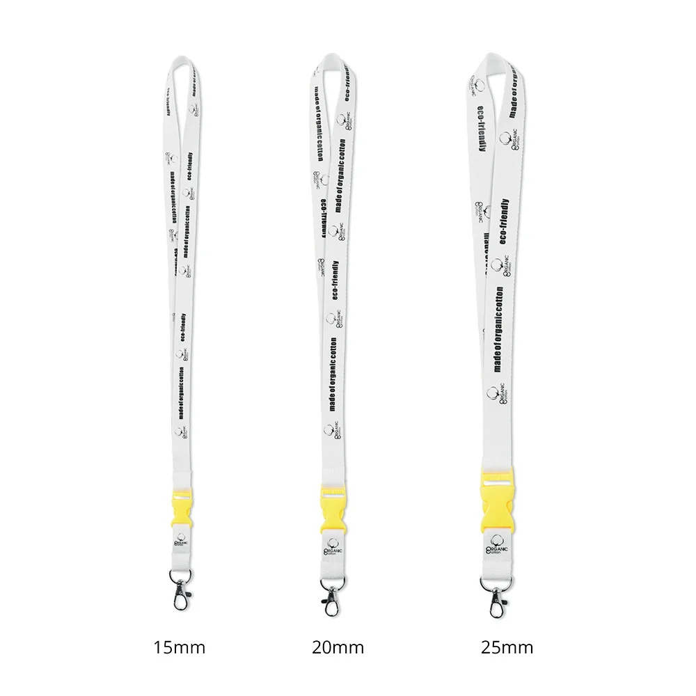 ML1037 - Lanière détachable en coton biologique sérigraphié.
