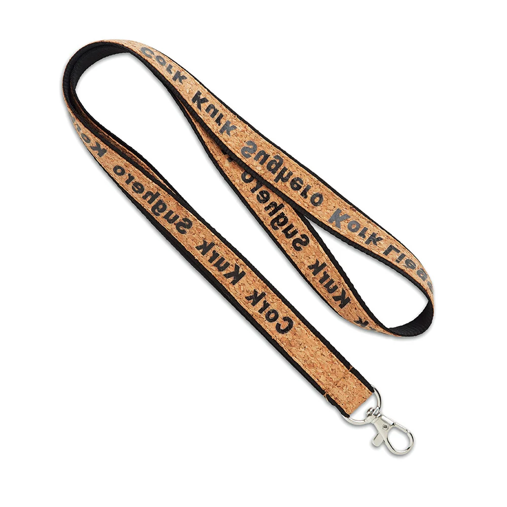 ML1039 - Lanyard en liège et polyester sérigraphié.