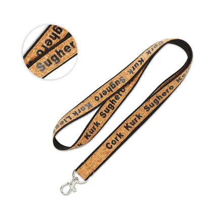 ML1039 - Lanyard en liège et polyester sérigraphié.