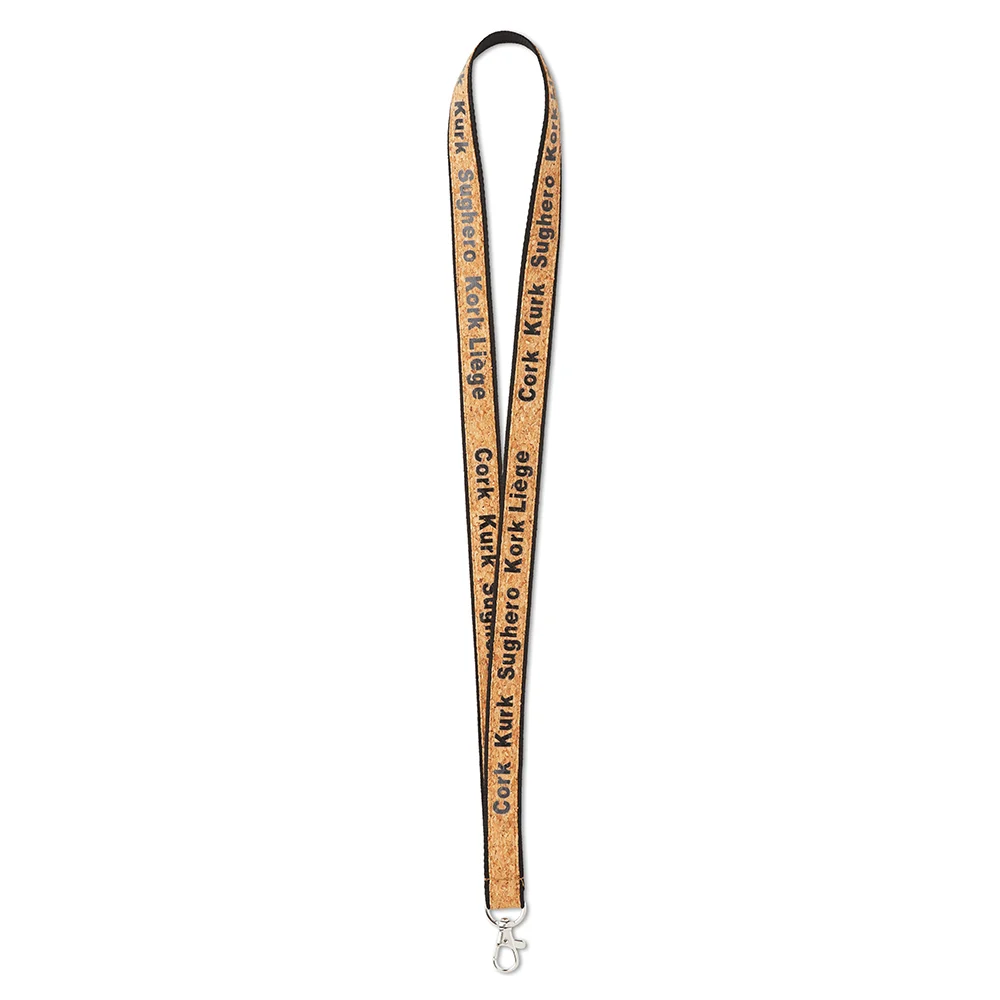 ML1039 - Lanyard en liège et polyester sérigraphié.