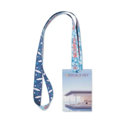 ML1184 - Lanyard porte-badge en polyester sublimé qui ne nécessitenpas de crochets métalliques (construction brevetée).