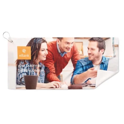 MPGT12 - Serviette de golf RPET en quadri.