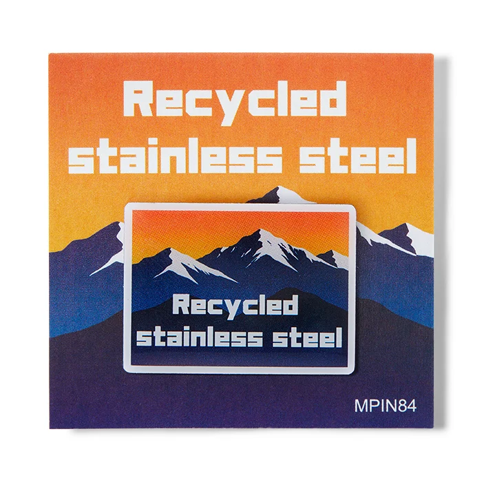 MPIN84 - Pin's personnalisé en acier inoxydable recyclé avec doming en quadri