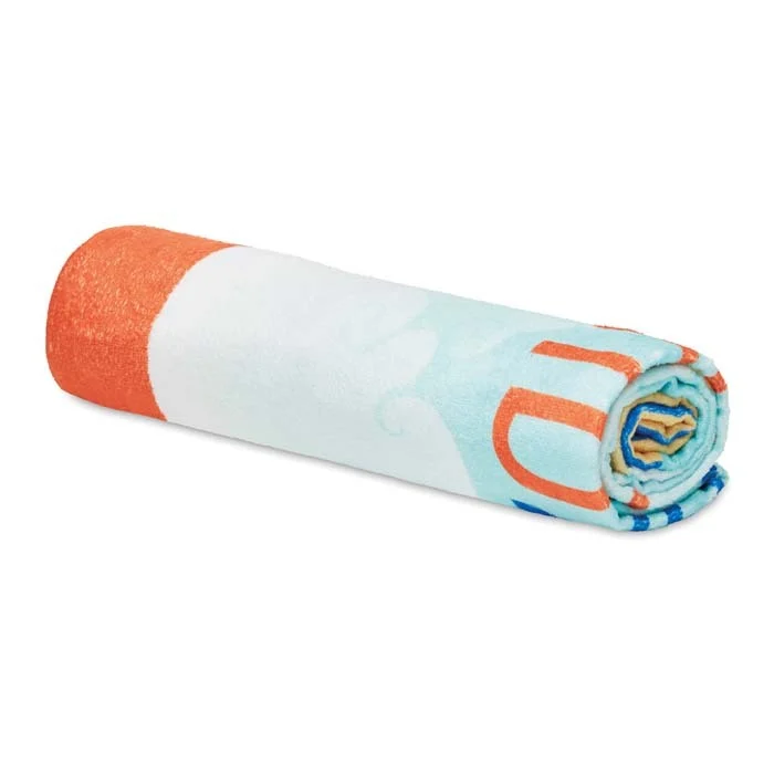 MT4002 - Serviette de plage quadri en polycoton 300 g/m2.