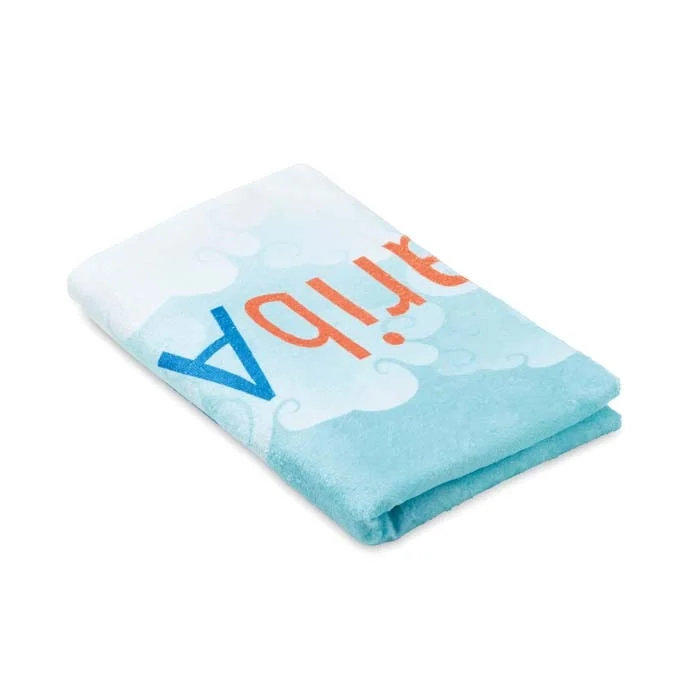 MT4002 - Serviette de plage quadri en polycoton 300 g/m2.