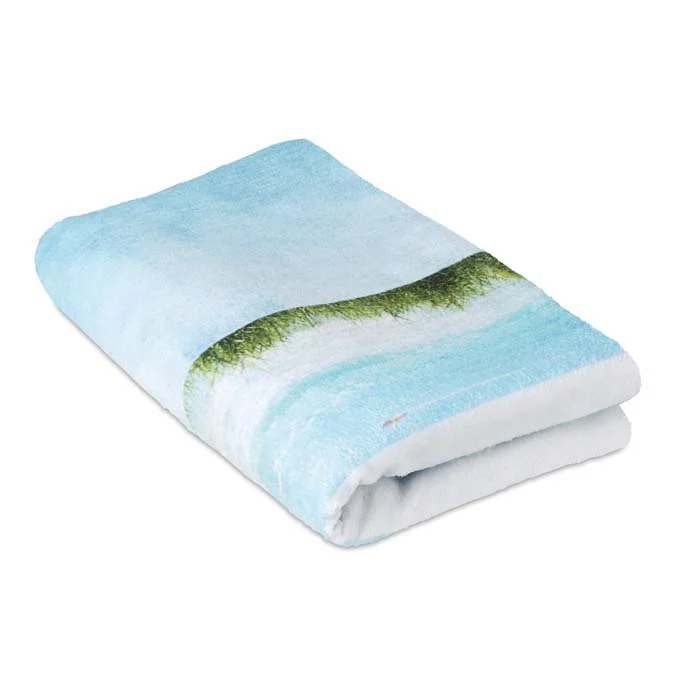 MT4002 - Serviette de plage quadri en polycoton 300 g/m2.