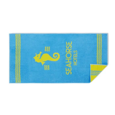 MT4006 - Serviette de plage tissée 2 couleurs en coton 350gsm.
