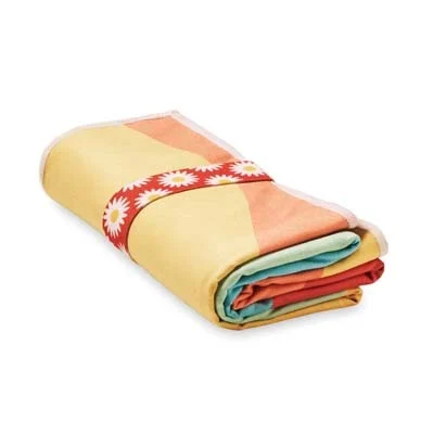 MT4010 - Serviette de plage en quadri avec élastique