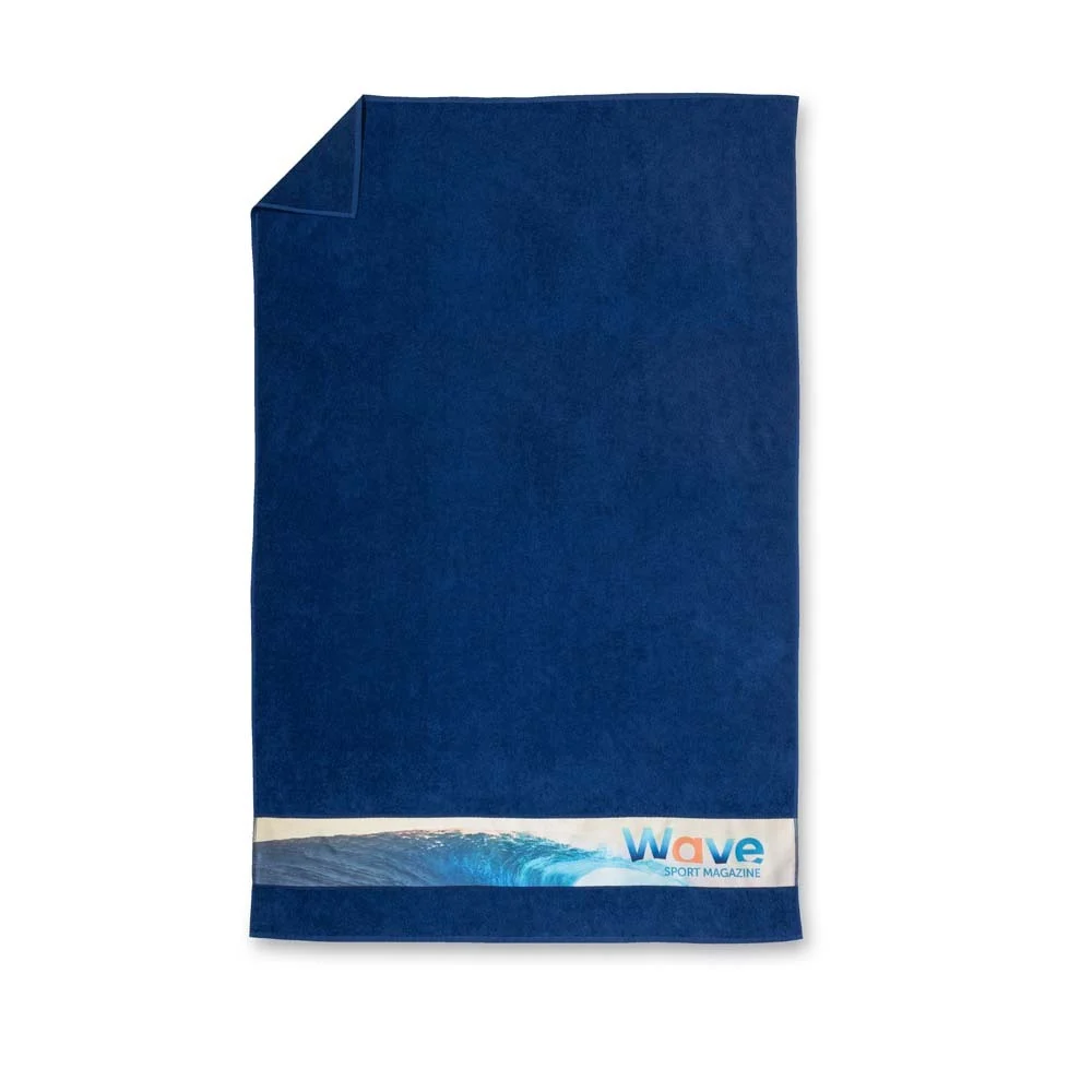 MT4015 - Serviette de plage en coton avec bordure en polyester sublimé (350 ou 400 g/m²)