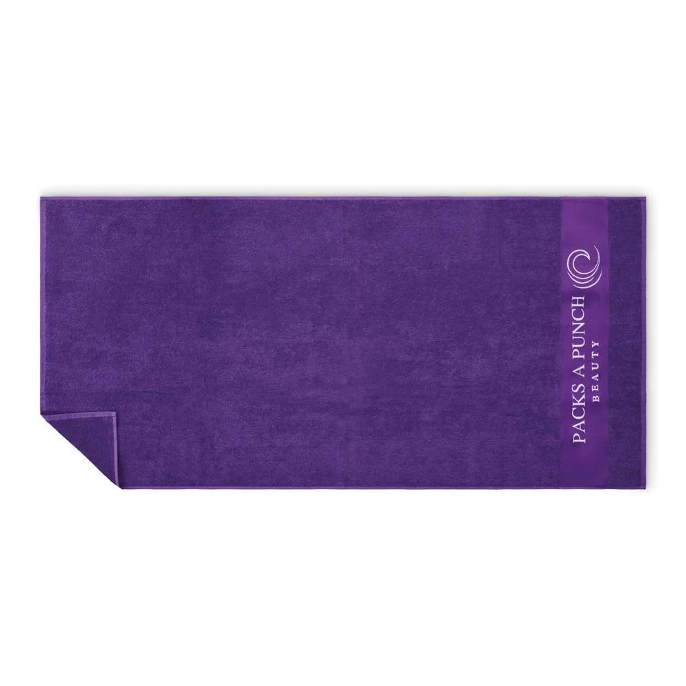 MT4016 - Serviette de plage en coton avec bordure tissée jacquard (350 ou 400 g/m²)